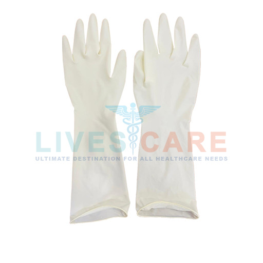 Long cuff latex gloves