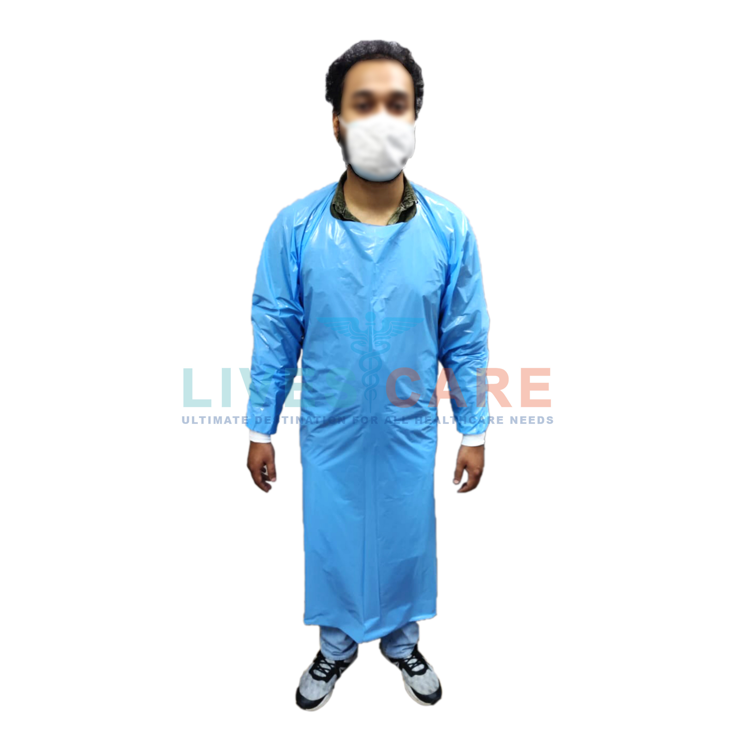 Disposable Waterproof Plastic CPE Isolation Gown With Thumb Loop Long  Sleeve  Wellmien