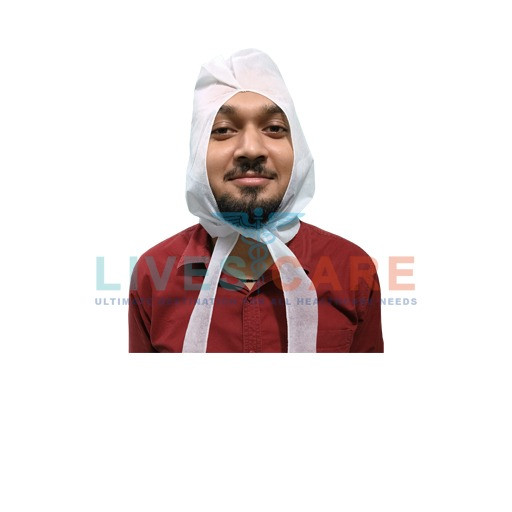 Disposable Hood Cap with Tie Belt